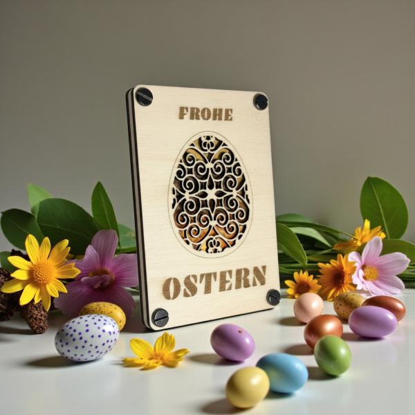 Holz Geldkarte zu Ostern: Stilvolle Geldgeschenke personalisiert mit Namen – Die perfekte Geschenkidee für deine Liebsten! - Artikel-Nr. 1100003